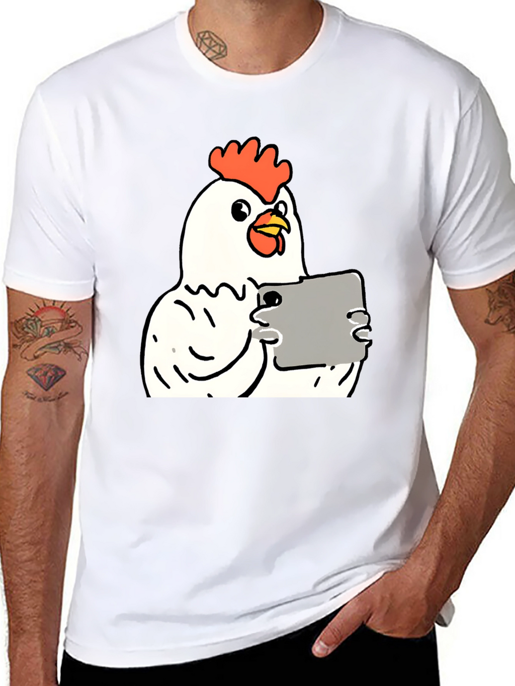Chicken Tablet T-Shirt - Funny Novelty Tee