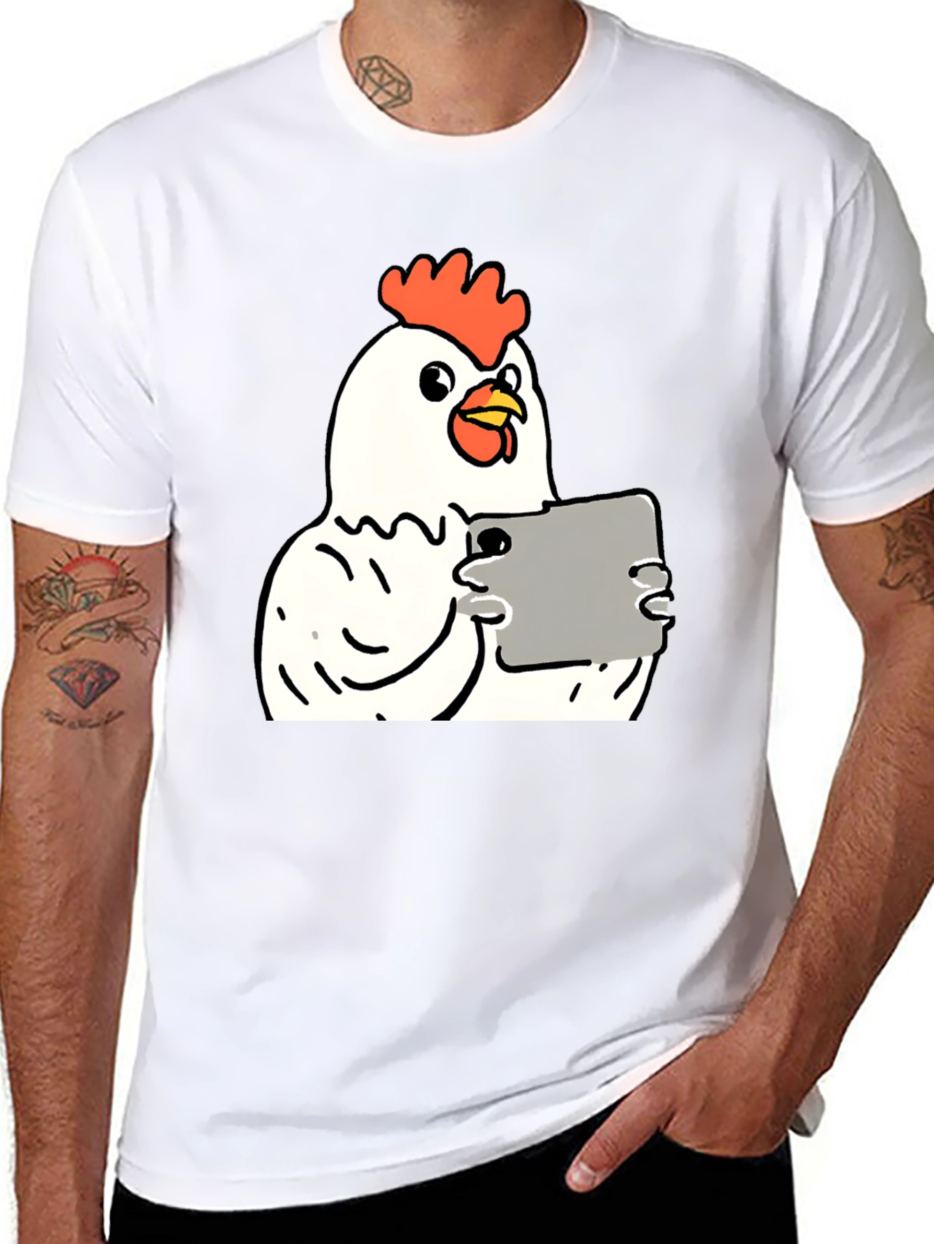Chicken Tablet T-Shirt - Funny Novelty Tee
