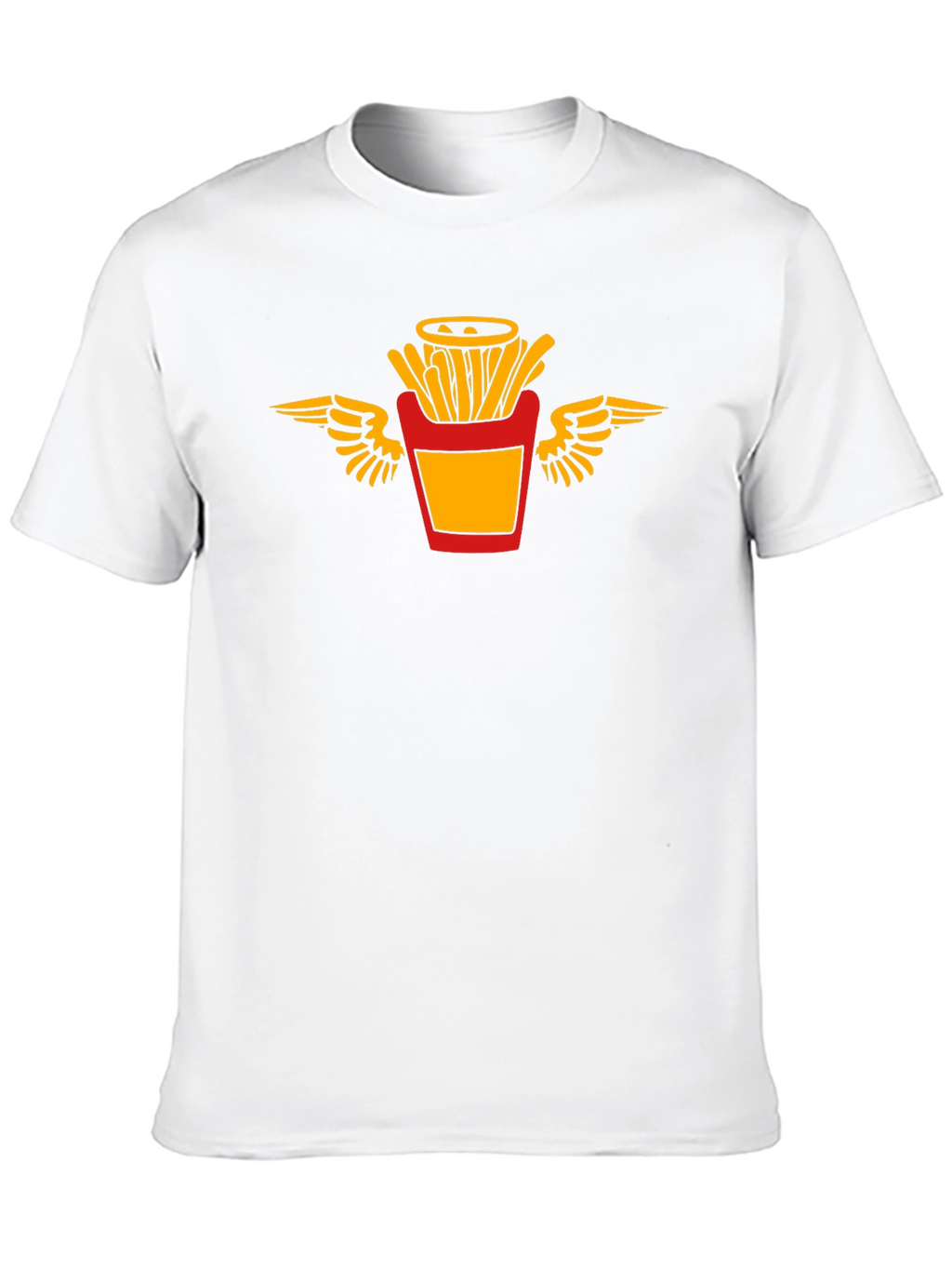 Black T-Shirt with Flying Fries Graphic