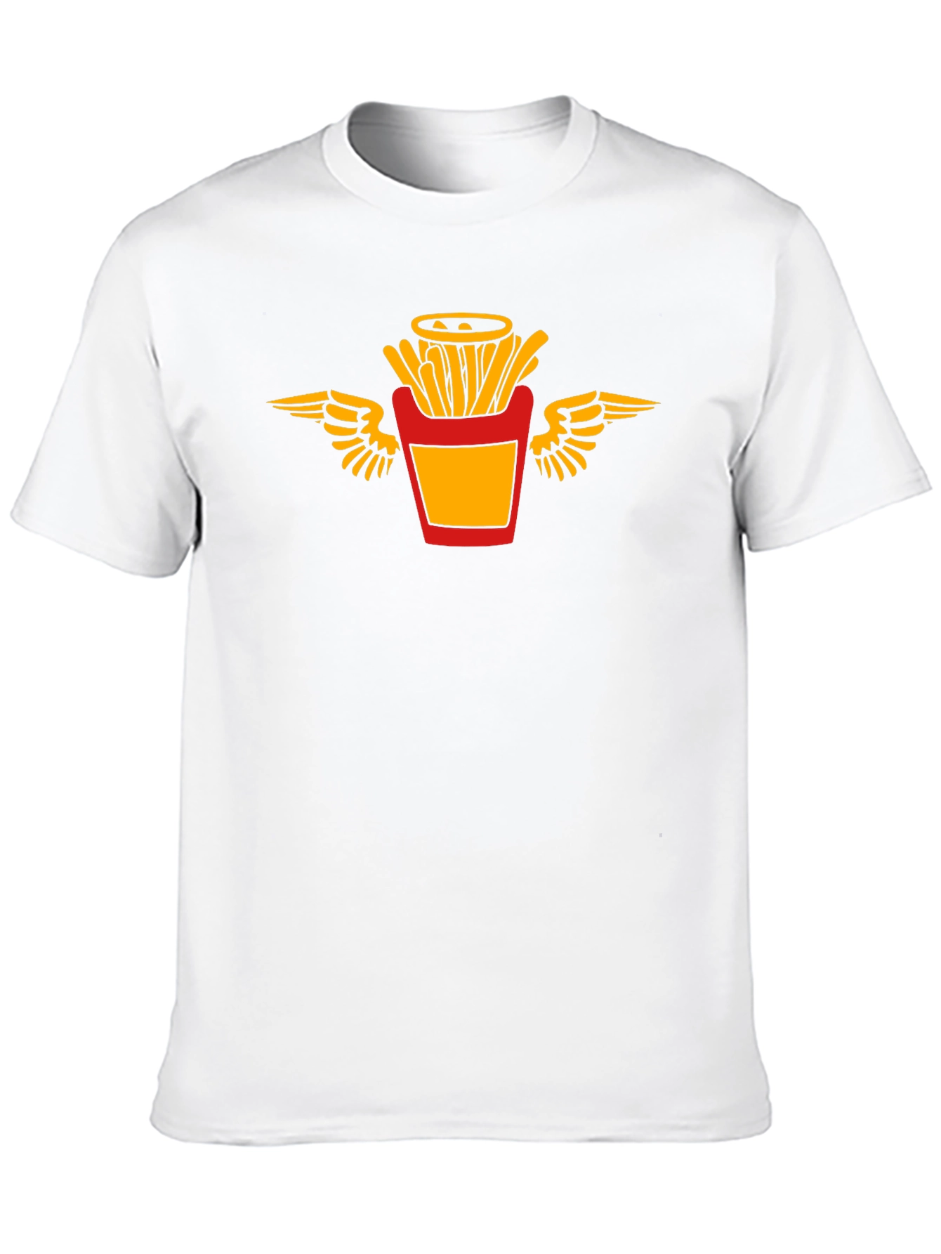 Black T-Shirt with Flying Fries Graphic