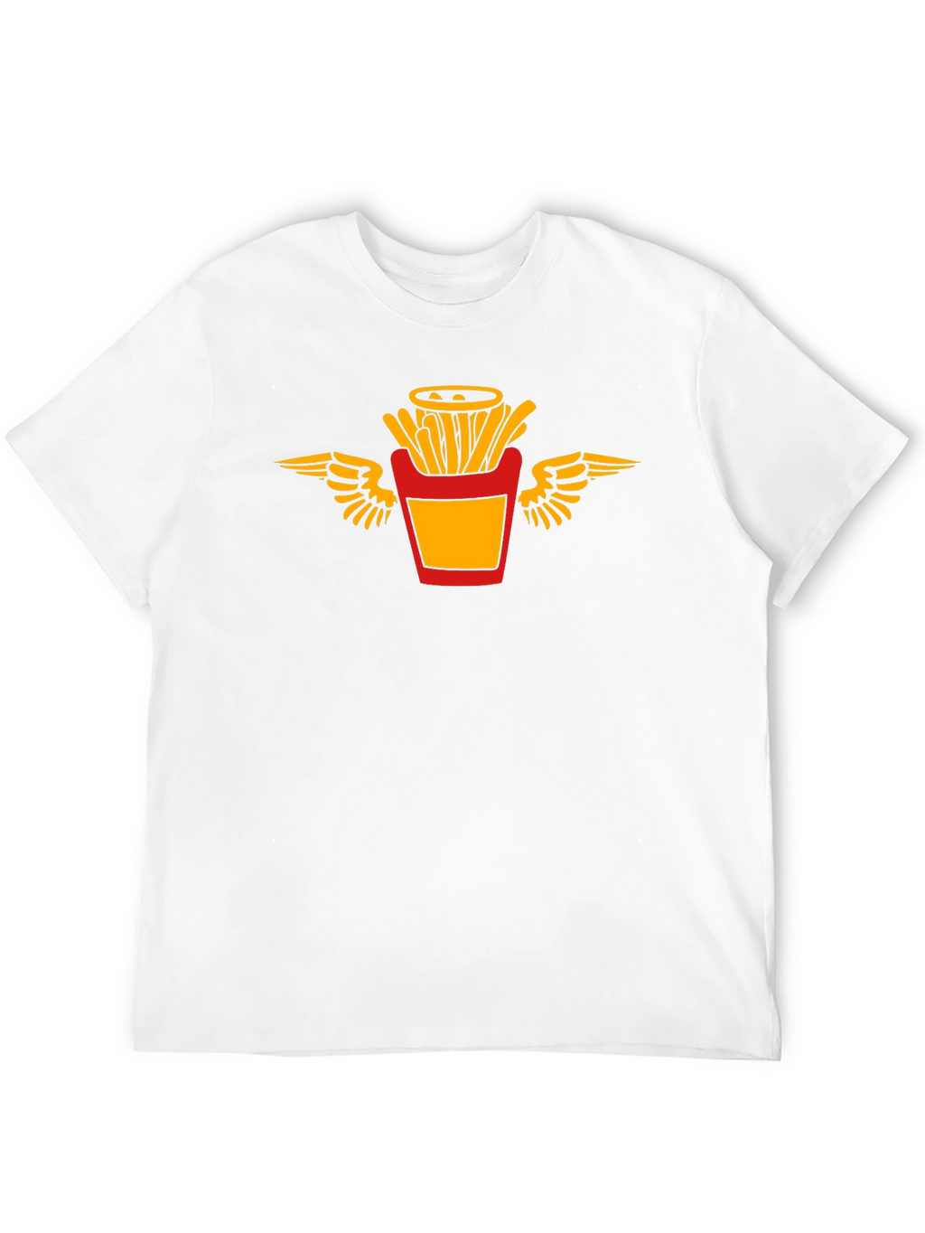 Black T-Shirt with Flying Fries Graphic