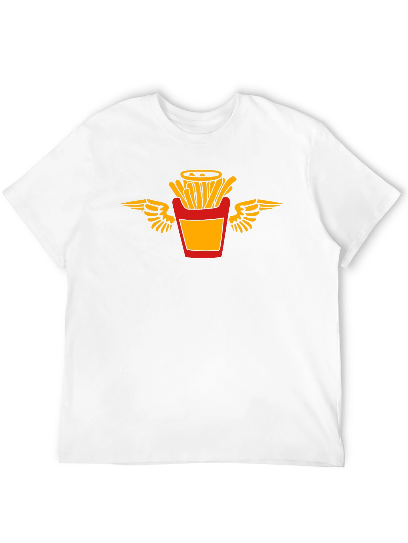 Black T-Shirt with Flying Fries Graphic