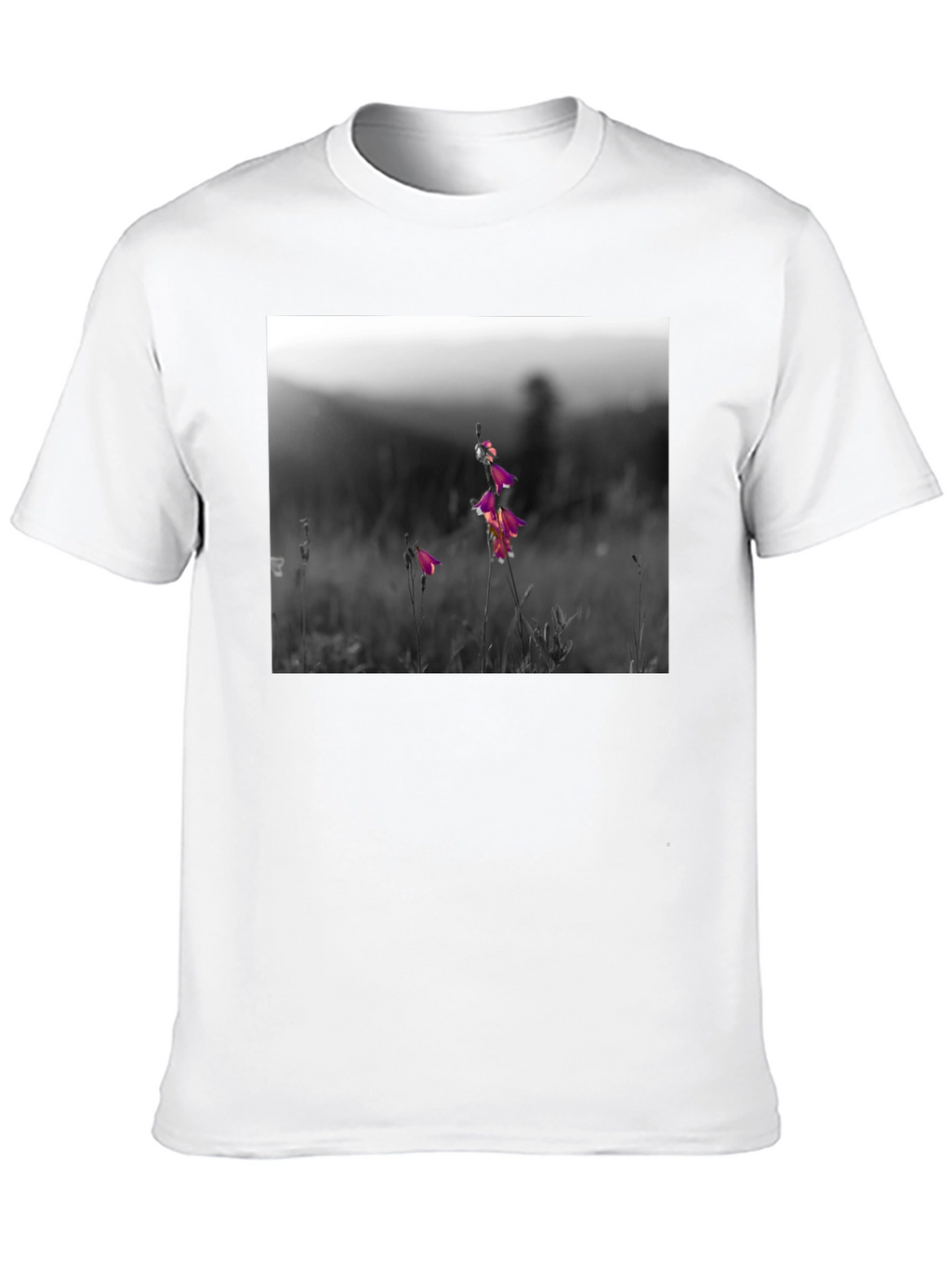 Floral Meadow Graphic Tee - Black Cotton Blend