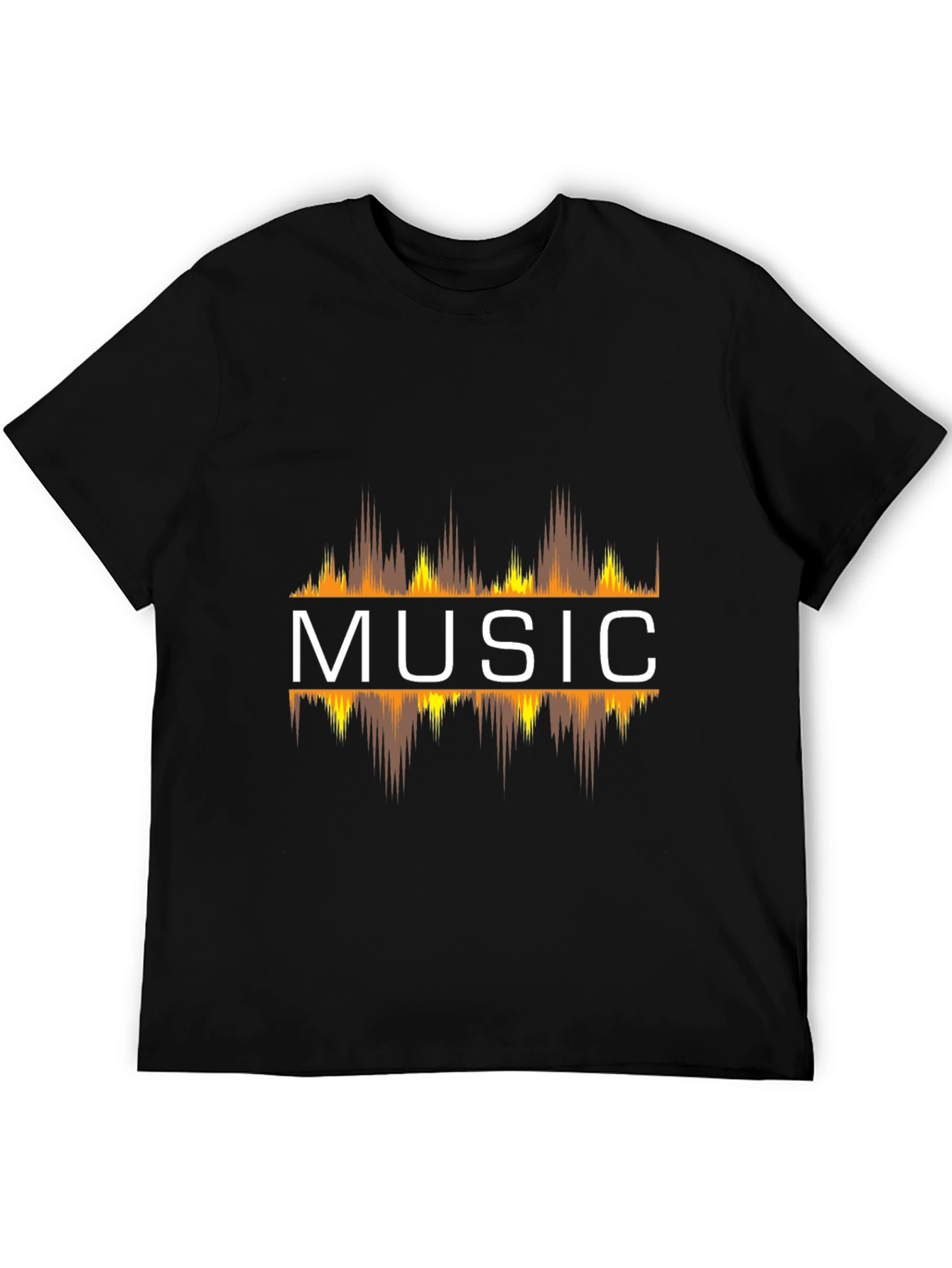 Music Graphic Tee - Black Crew Neck Short Sleeve T-Shirt