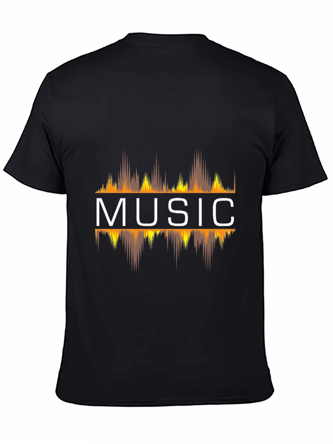 Music Graphic Tee - Black Crew Neck Short Sleeve T-Shirt