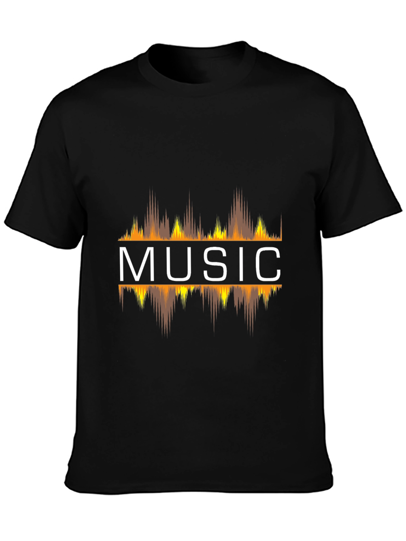 Music Graphic Tee - Black Crew Neck Short Sleeve T-Shirt
