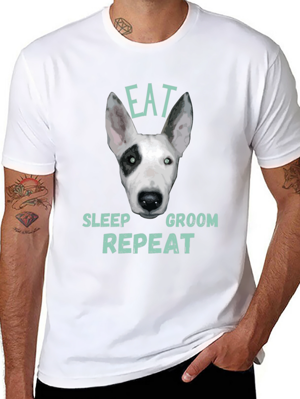 Eat Sleep Groom Repeat Dog T-Shirt