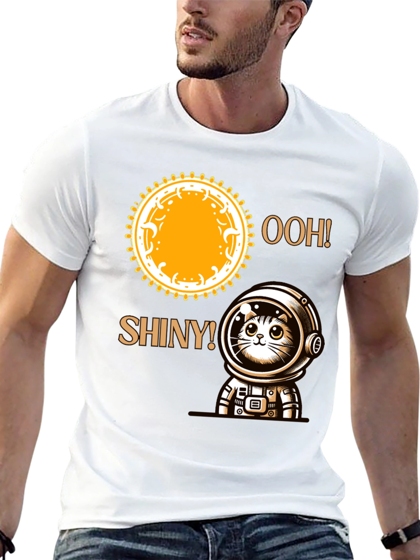 Astronaut Cat T-Shirt - Ooh! Shiny!