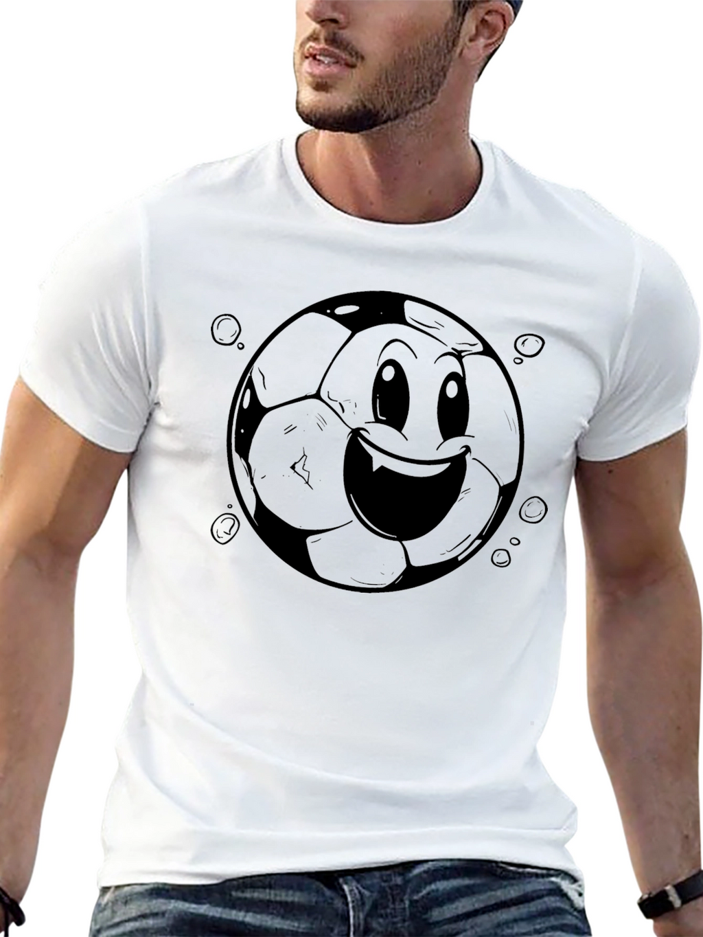 Smiley Soccer Ball Graphic Tee