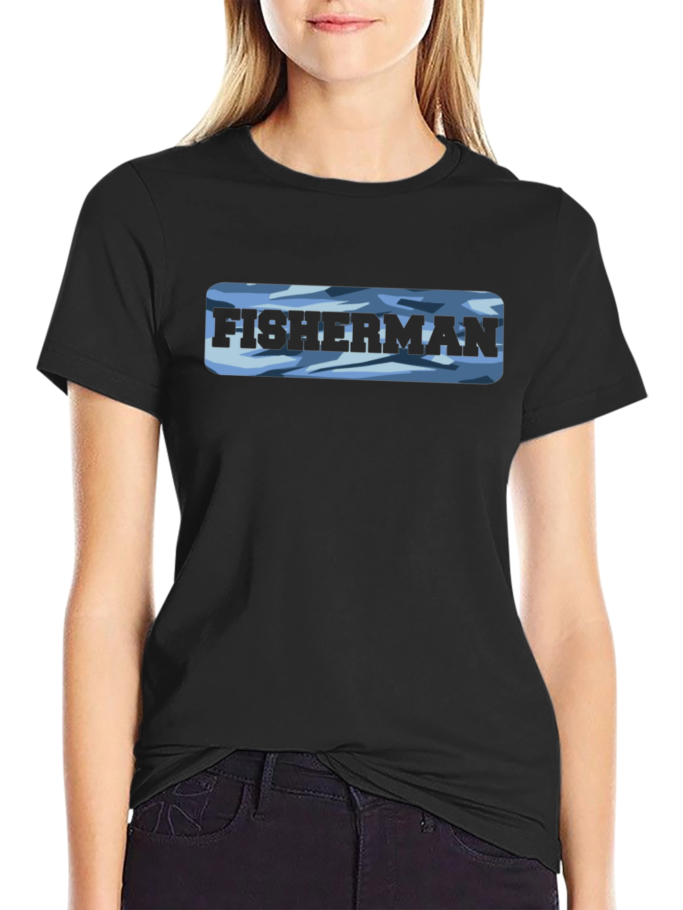 Fisherman Camo T-Shirt - Classic Crew Neck