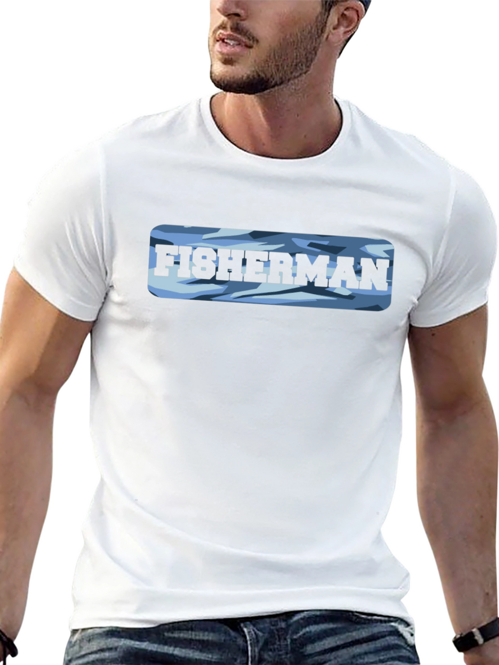 Fisherman Camo T-Shirt - Classic Crew Neck