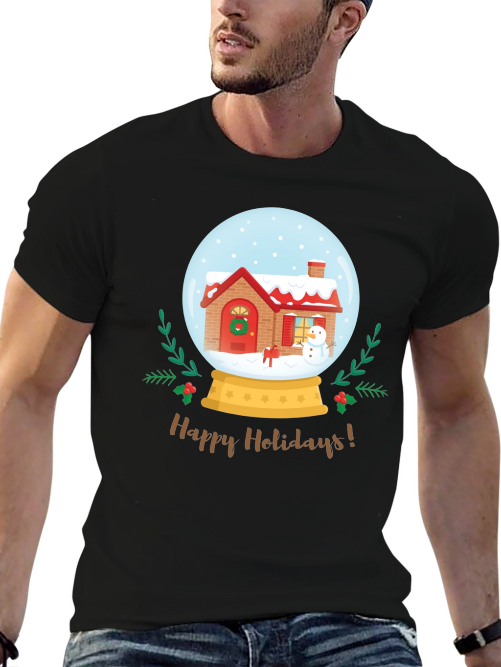 Happy Holidays Snow Globe Graphic Tee