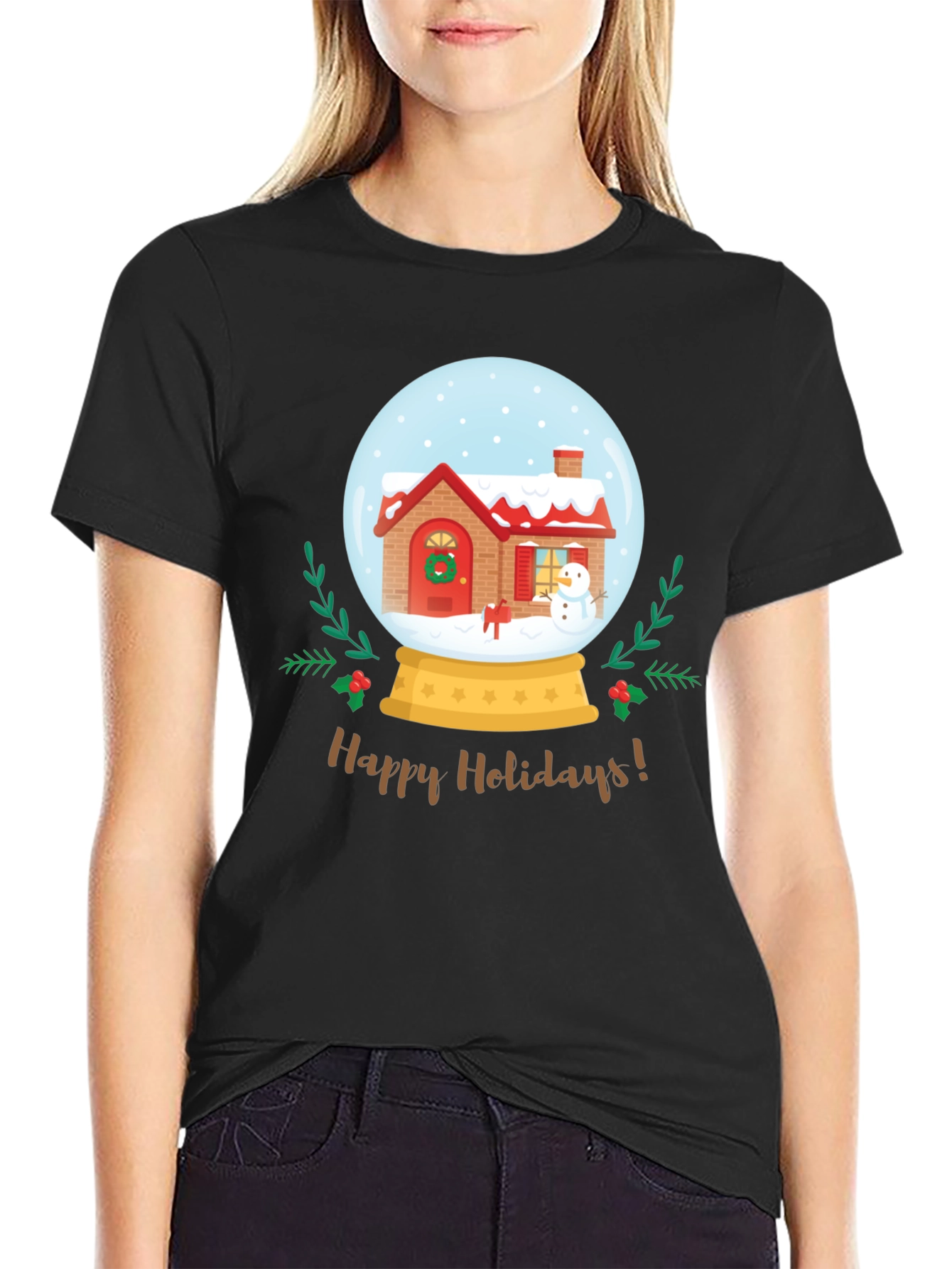 Happy Holidays Snow Globe Graphic Tee
