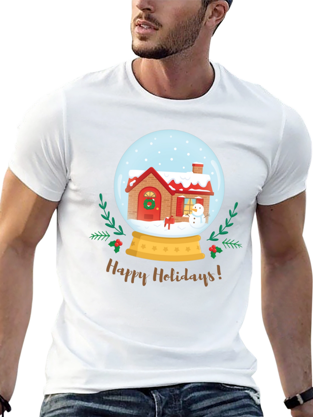 Happy Holidays Snow Globe Graphic Tee