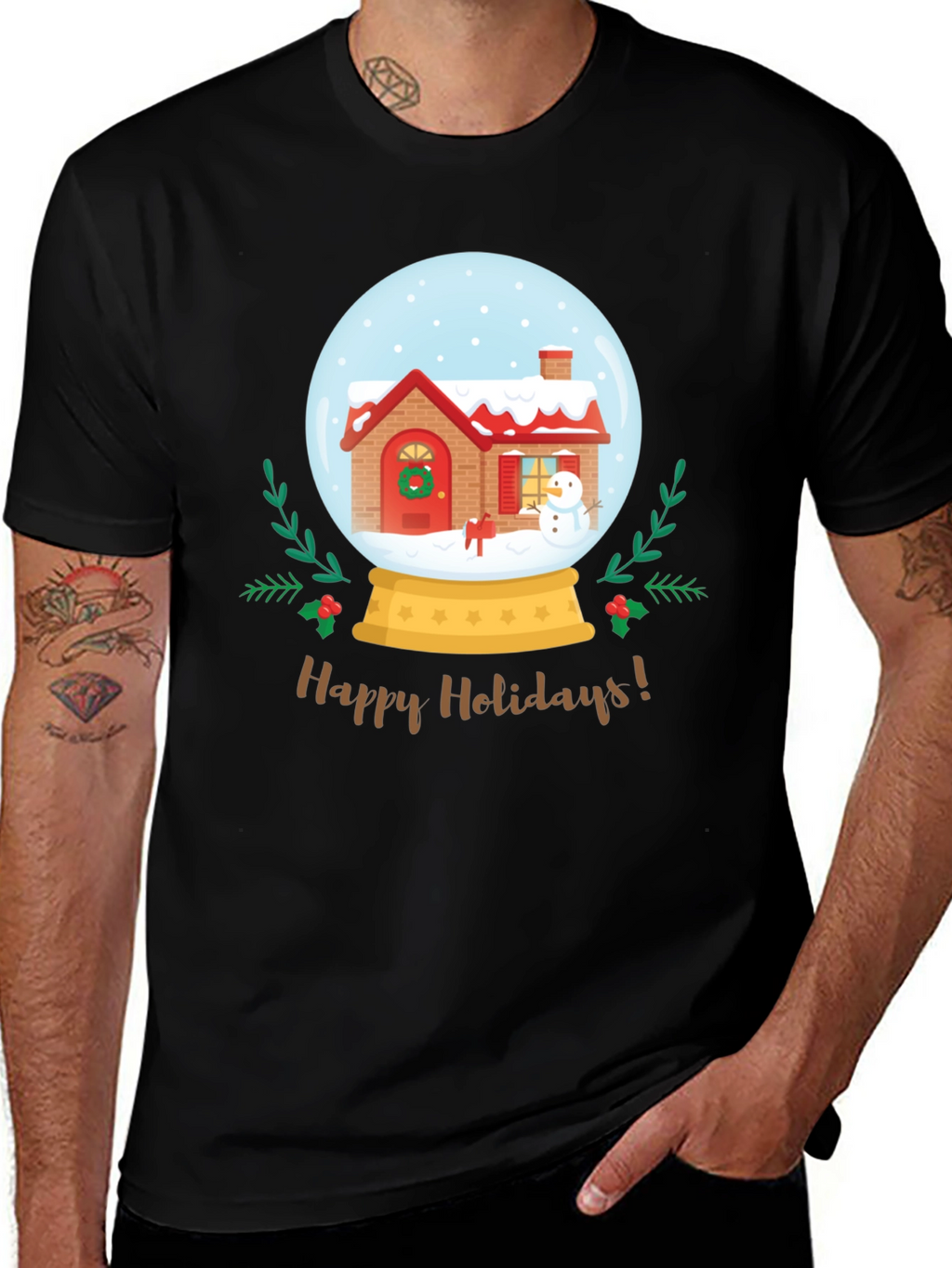 Happy Holidays Snow Globe Graphic Tee