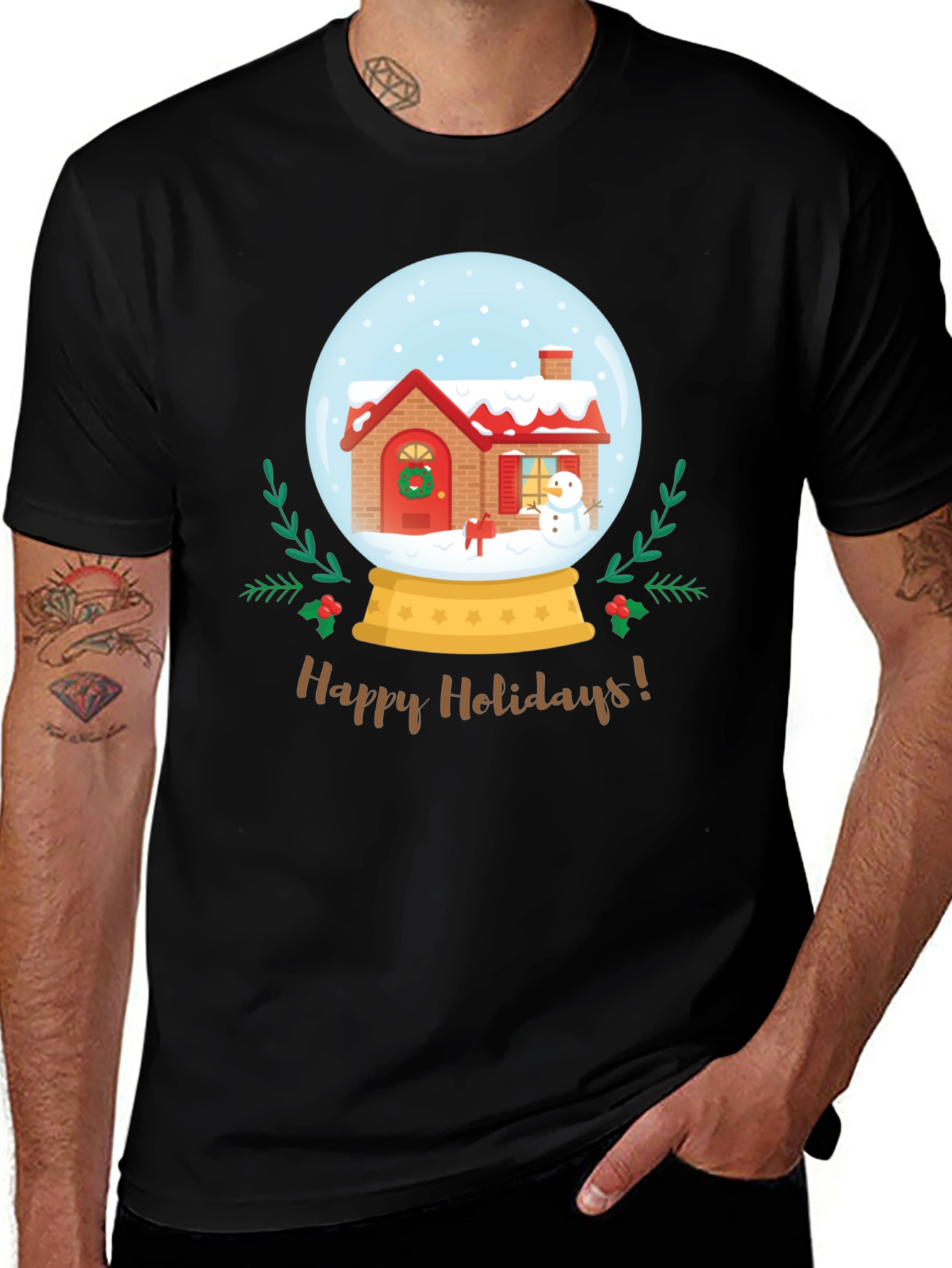Happy Holidays Snow Globe Graphic Tee