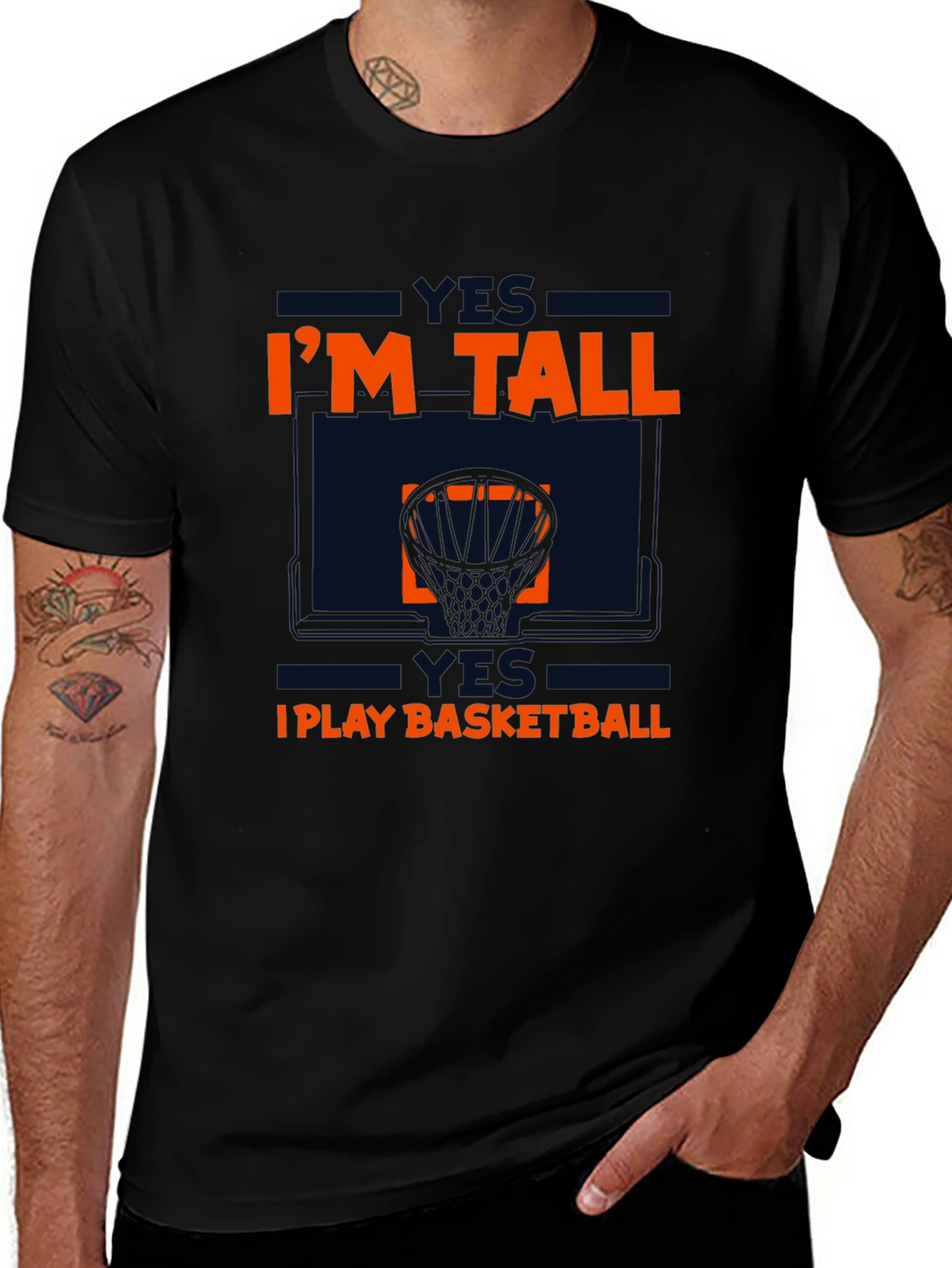 Im Tall I Play Basketball Graphic Tee