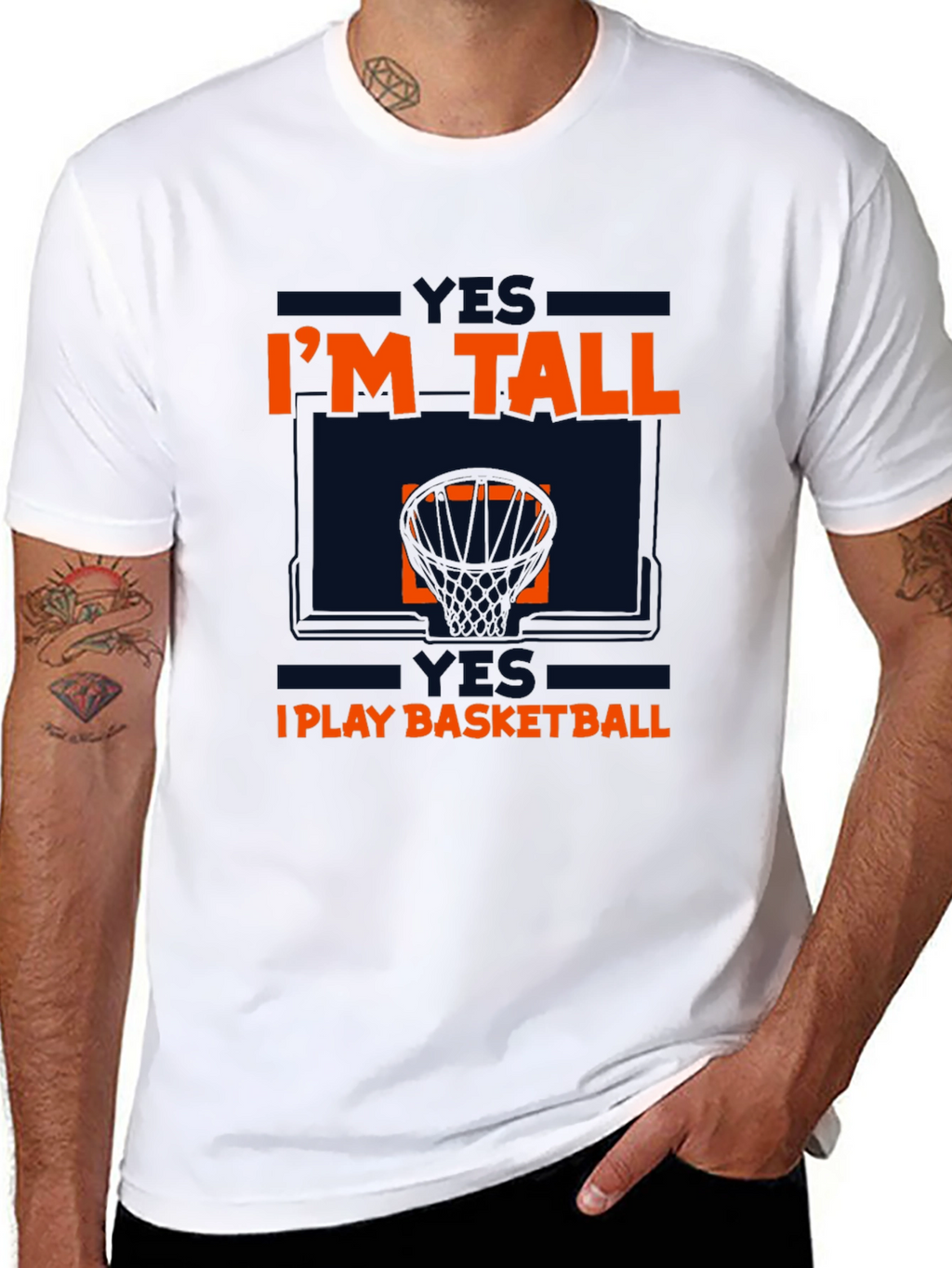 Im Tall I Play Basketball Graphic Tee