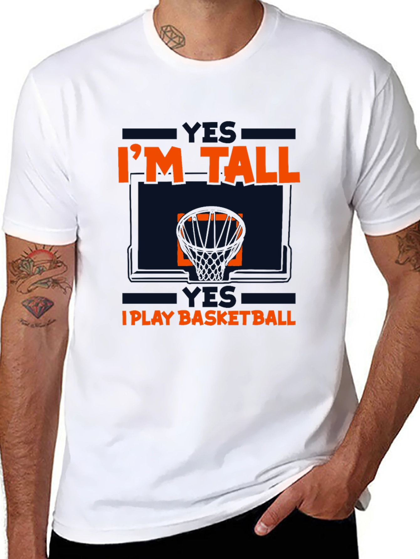 Im Tall I Play Basketball Graphic Tee