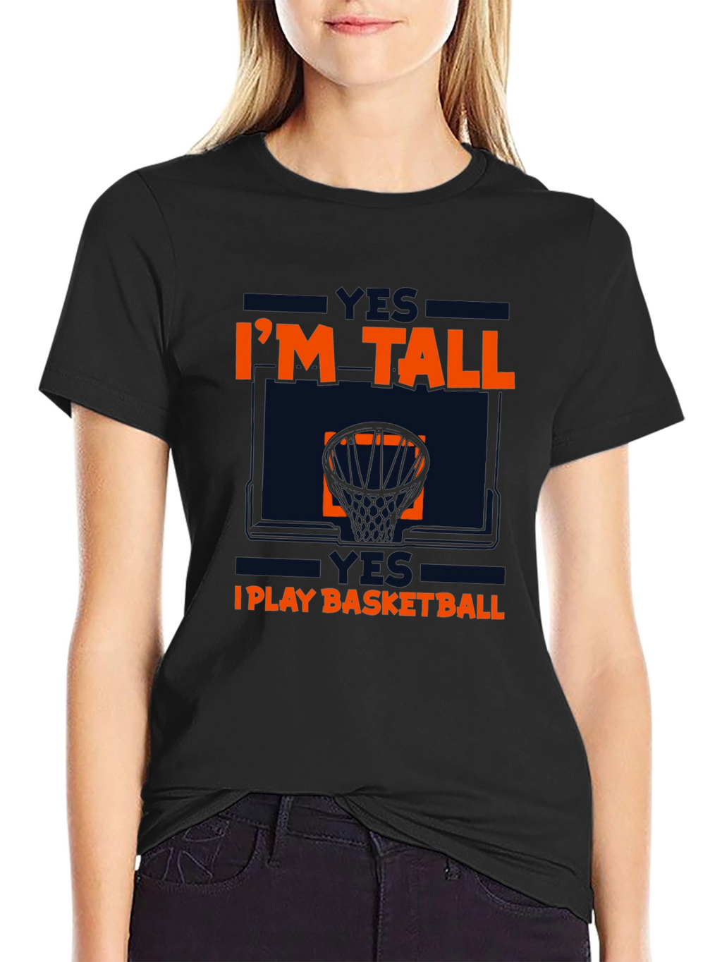 Im Tall I Play Basketball Graphic Tee
