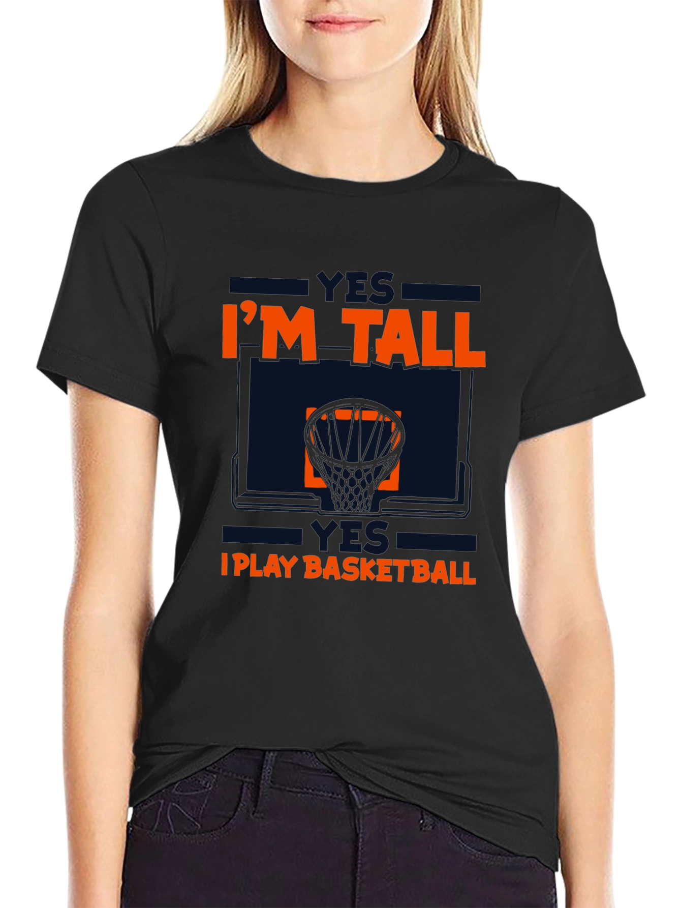 Im Tall I Play Basketball Graphic Tee