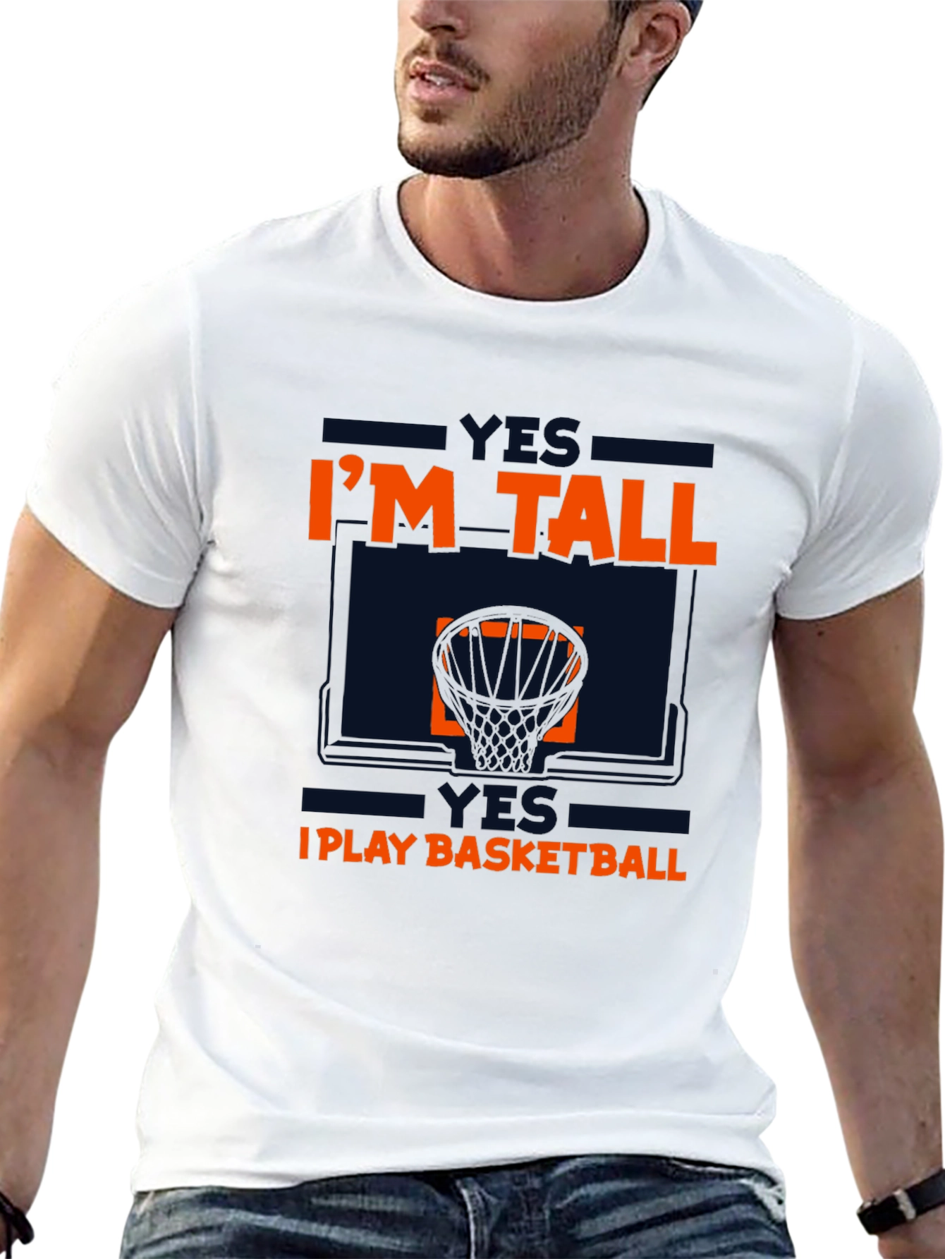 Im Tall I Play Basketball Graphic Tee