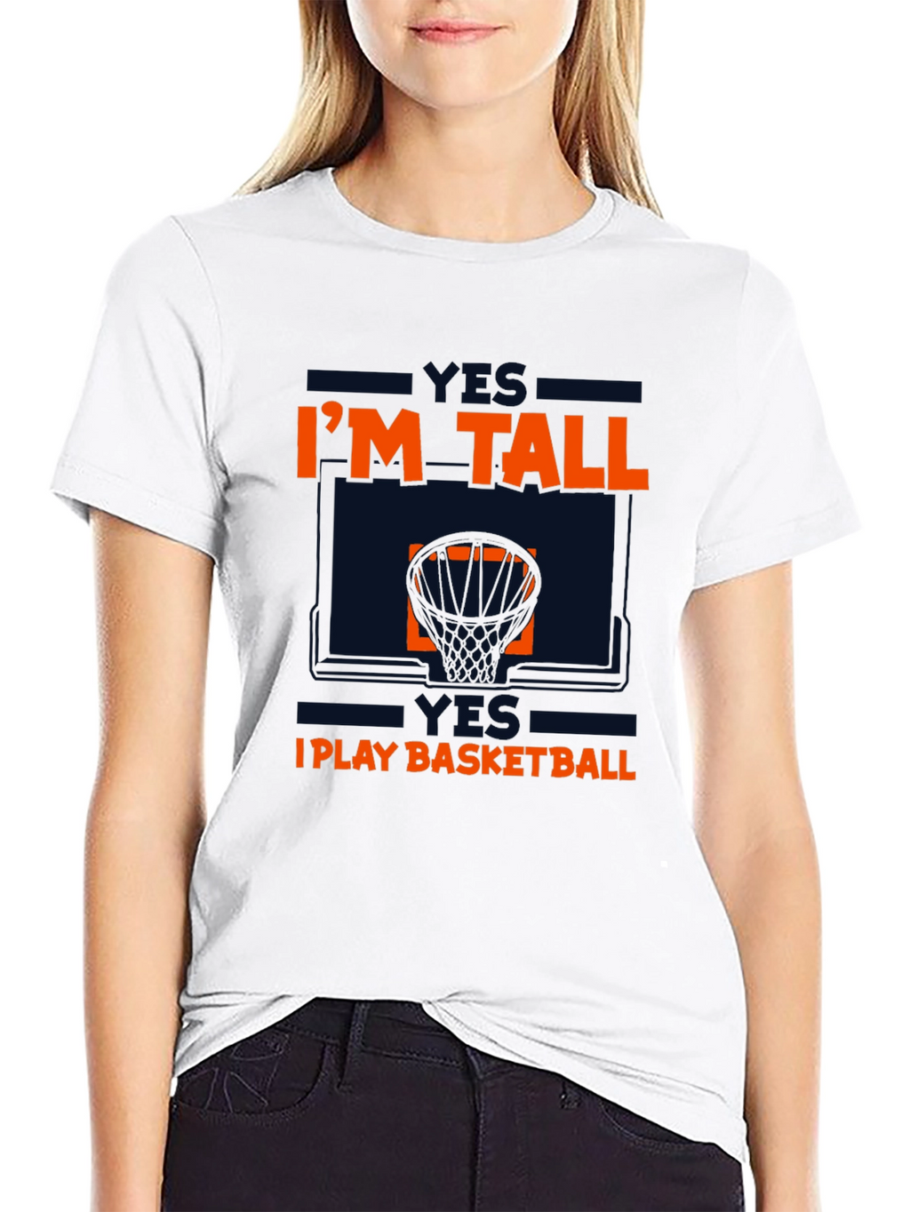 Im Tall I Play Basketball Graphic Tee