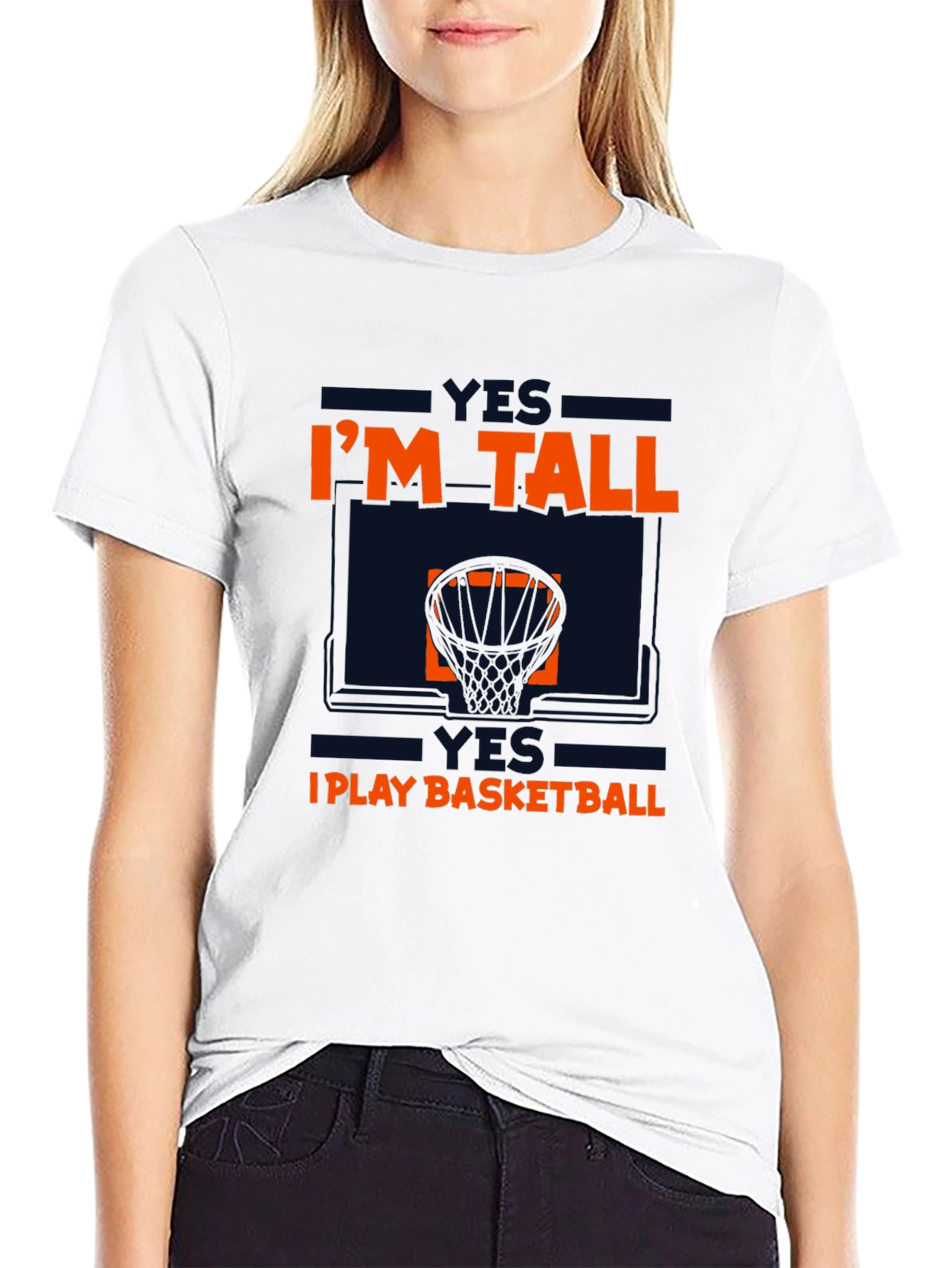 Im Tall I Play Basketball Graphic Tee