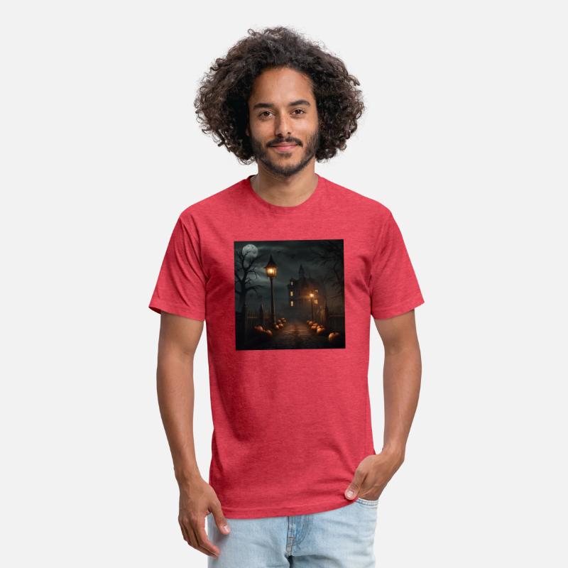 Halloween image of scary house full moon