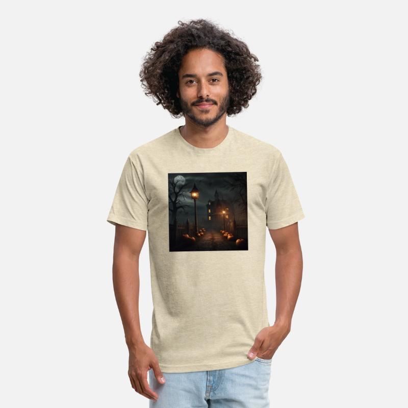 Halloween image of scary house full moon