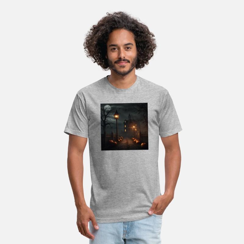 Halloween image of scary house full moon