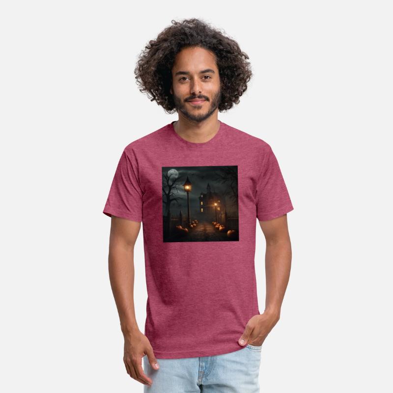 Halloween image of scary house full moon