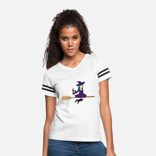 Halloween Witch Flying On Broom