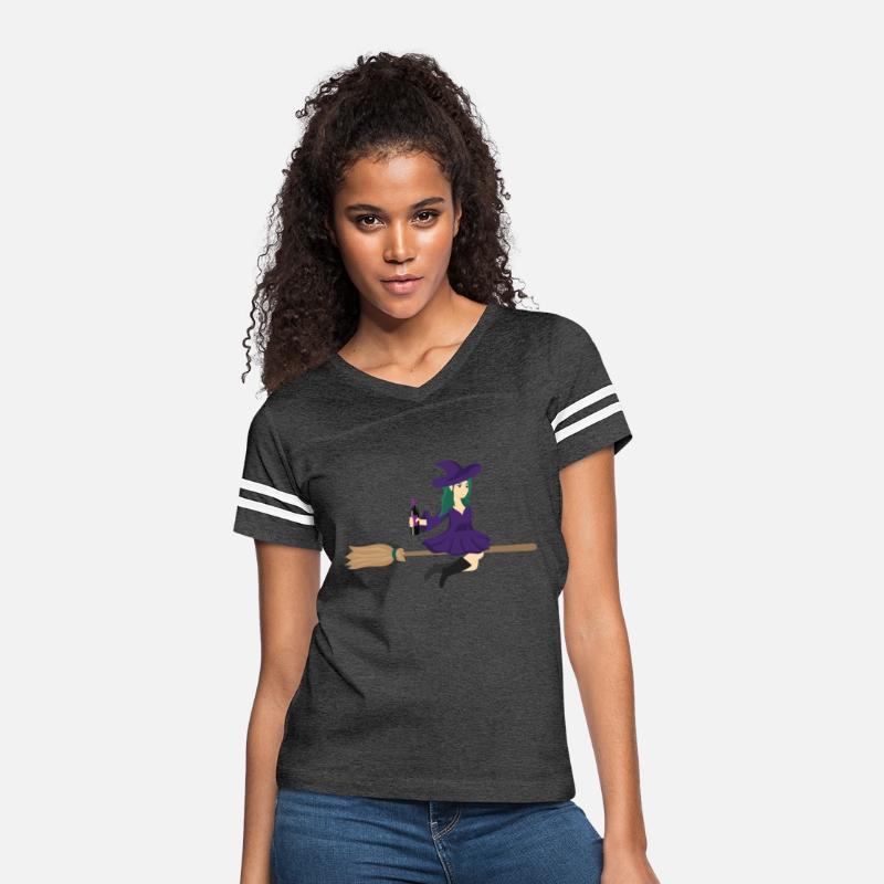 Halloween Witch Flying On Broom