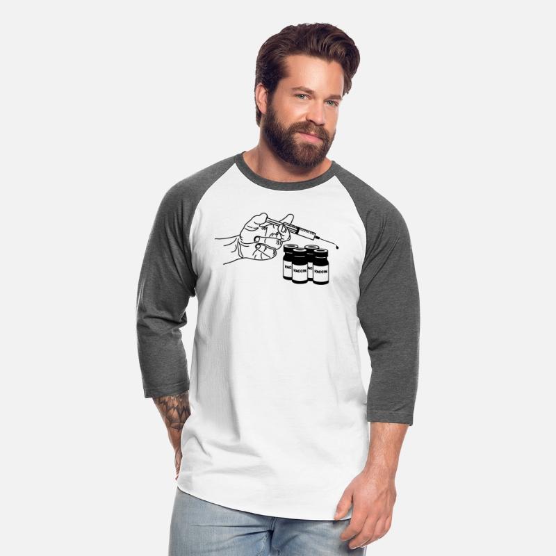 Hand with vaccination syringe and jars