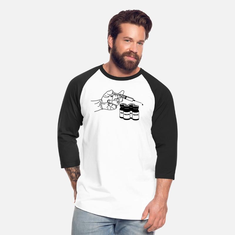 Hand with vaccination syringe and jars