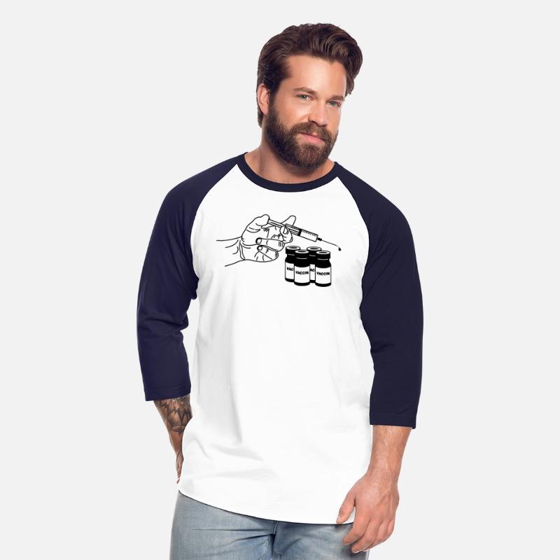 Hand with vaccination syringe and jars