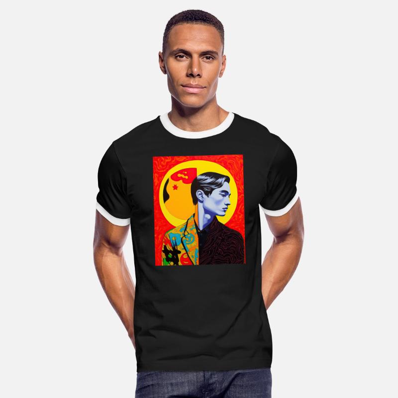 Handsome Young Asian Man wearing a colorful jacket