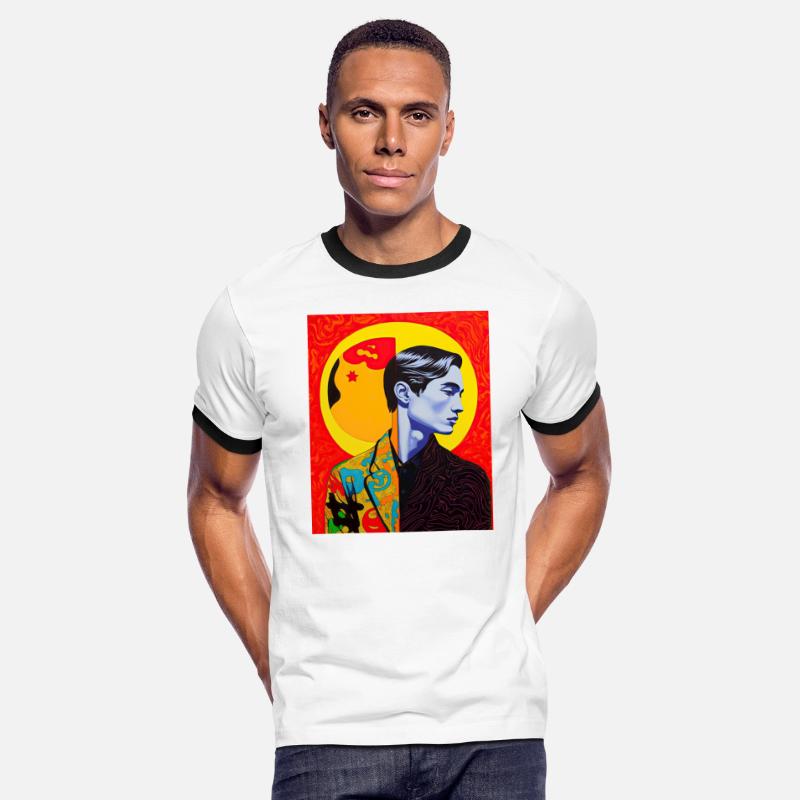 Handsome Young Asian Man wearing a colorful jacket