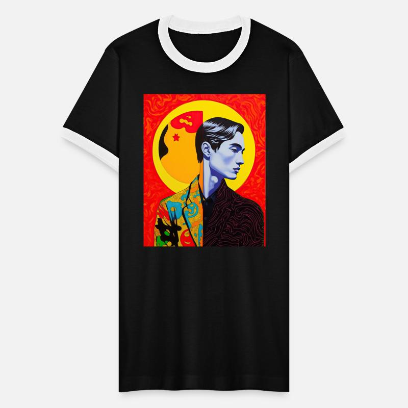 Handsome Young Asian Man wearing a colorful jacket