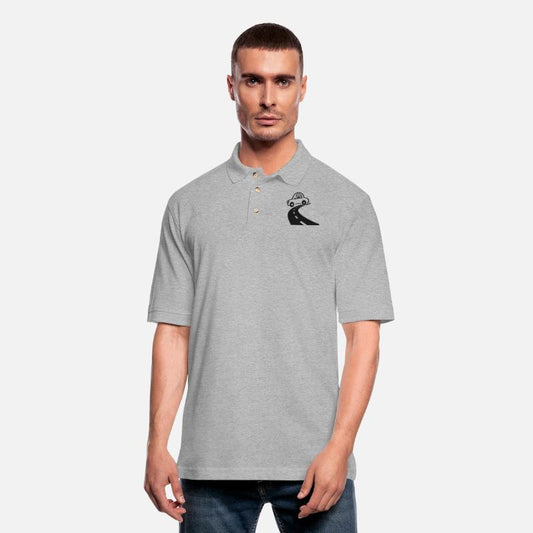 Happy Figure Driving Car Vector One Color