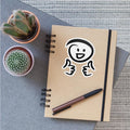 Happy smiling face, two thumbs up. Emoticon.