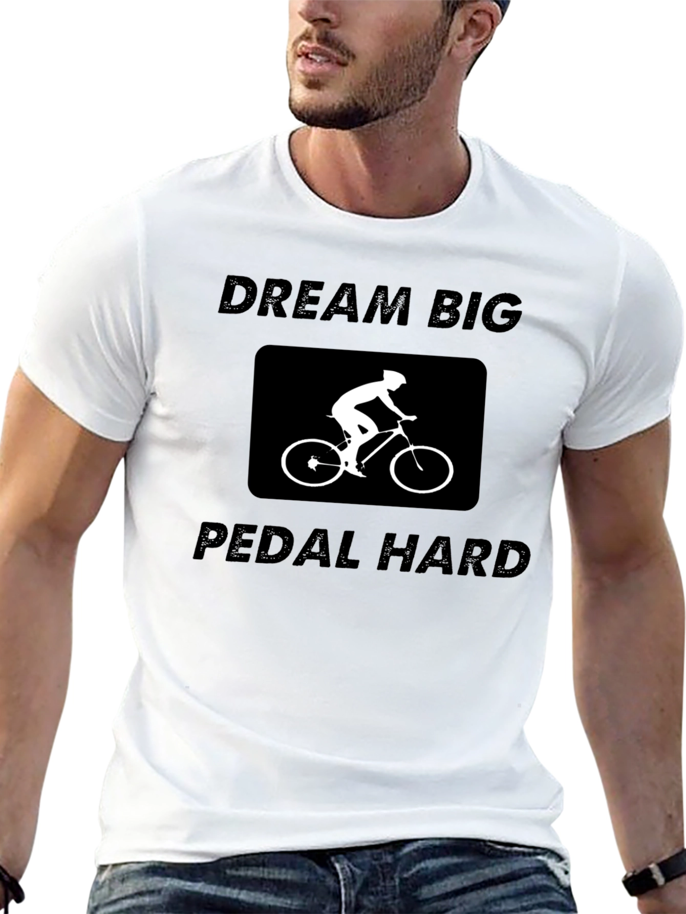 Dream Big Pedal Hard Black Graphic Tee