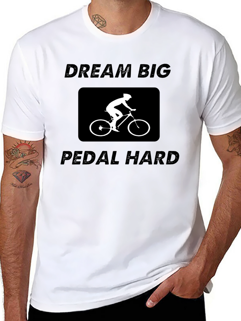 Dream Big Pedal Hard Black Graphic Tee
