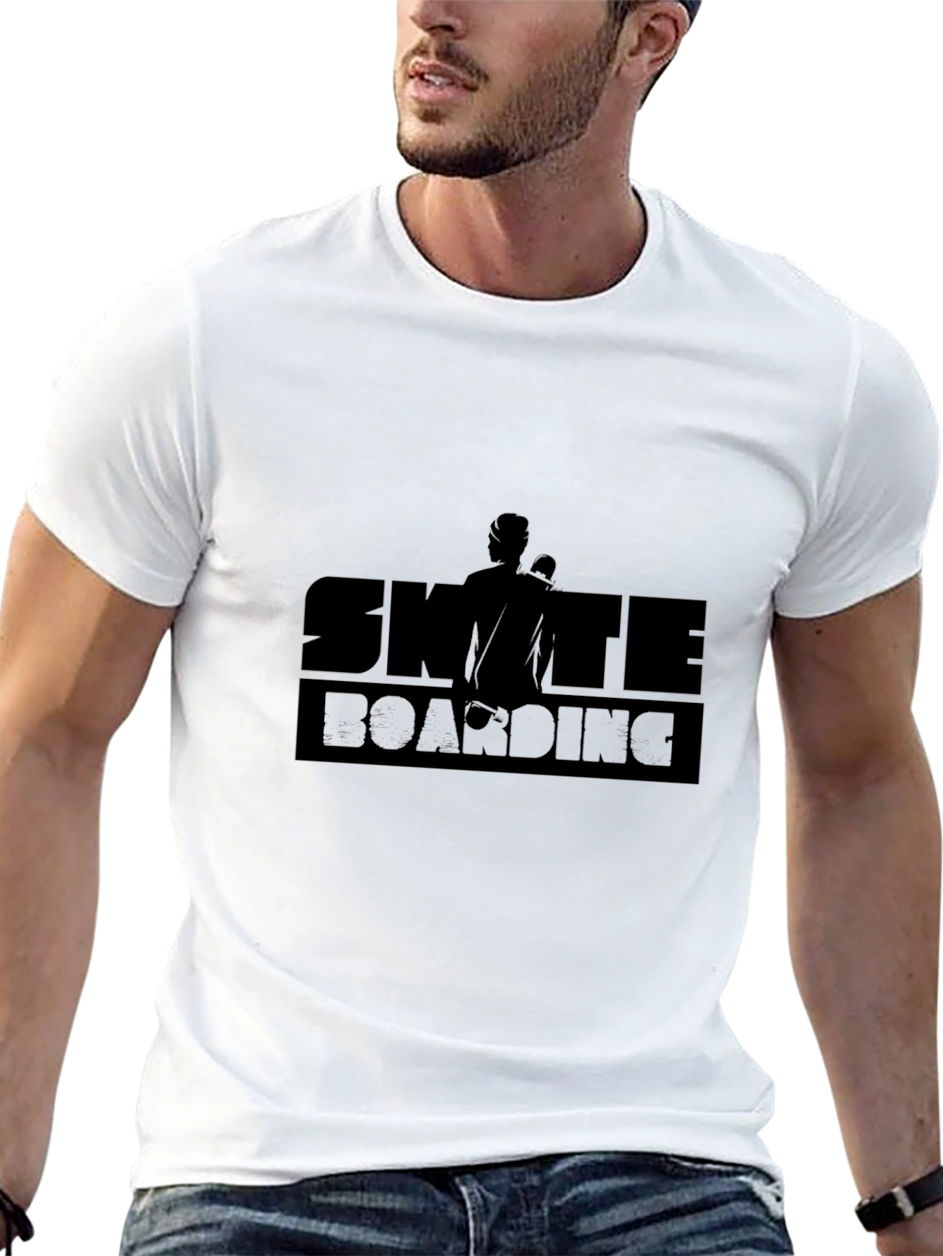 Skateboarding Graphic Tee - Cool Black T-Shirt