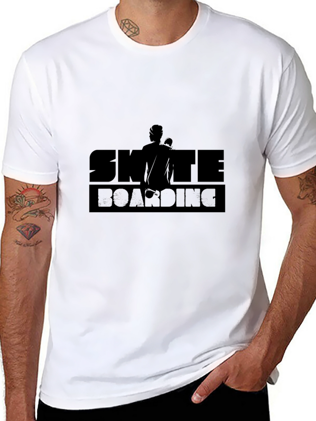 Skateboarding Graphic Tee - Cool Black T-Shirt
