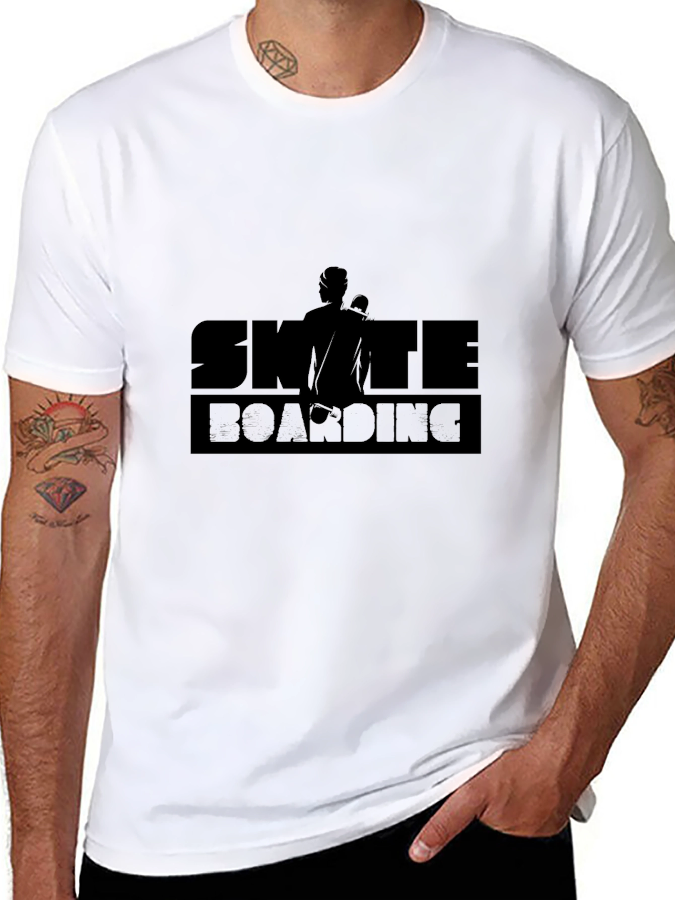 Skateboarding Graphic Tee - Cool Black T-Shirt