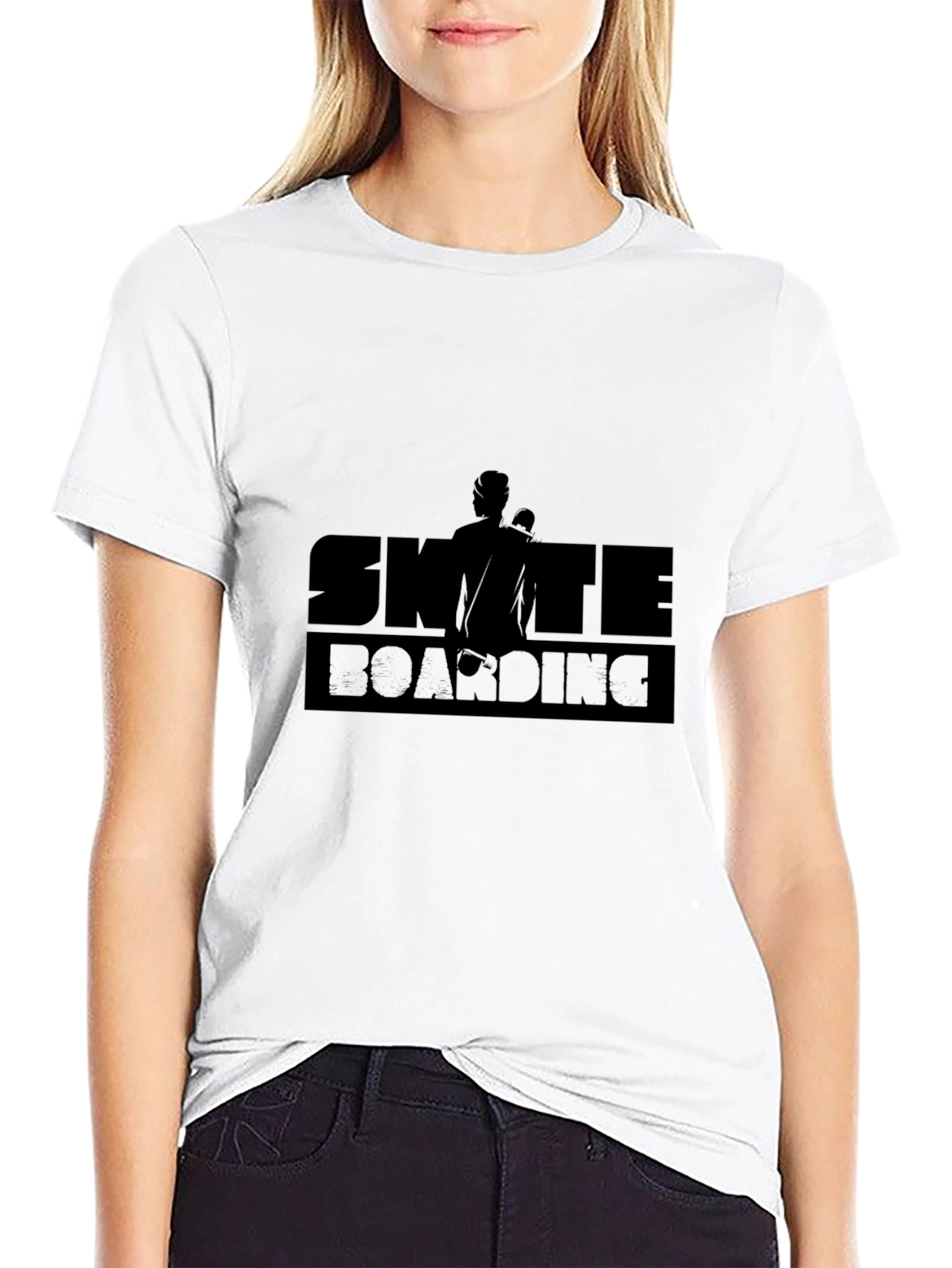 Skateboarding Graphic Tee - Cool Black T-Shirt