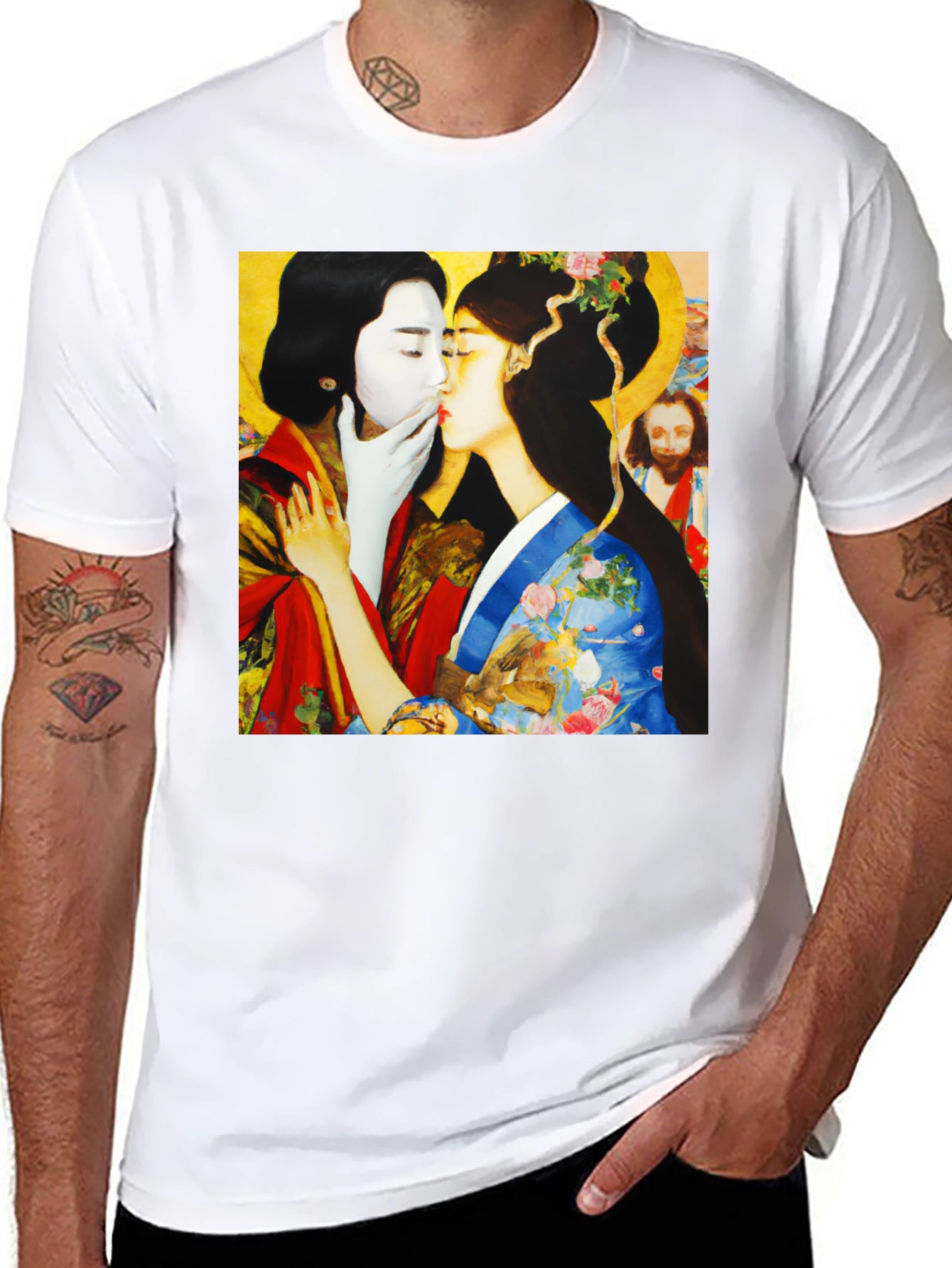 Artistic Graphic Tee: Love and Tradition