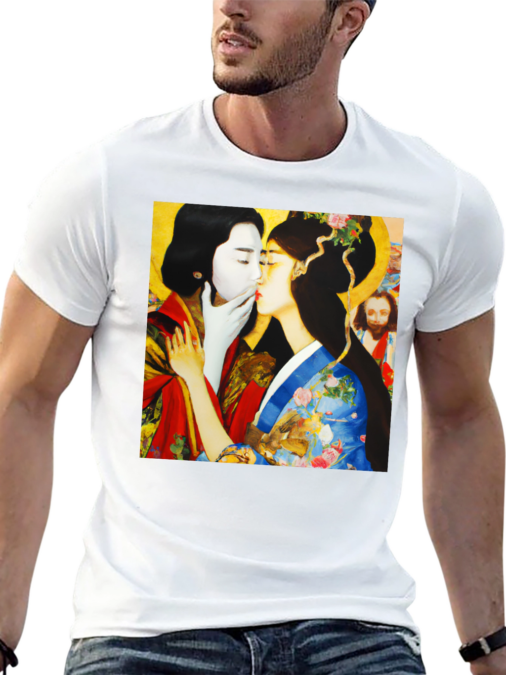 Artistic Graphic Tee: Love and Tradition